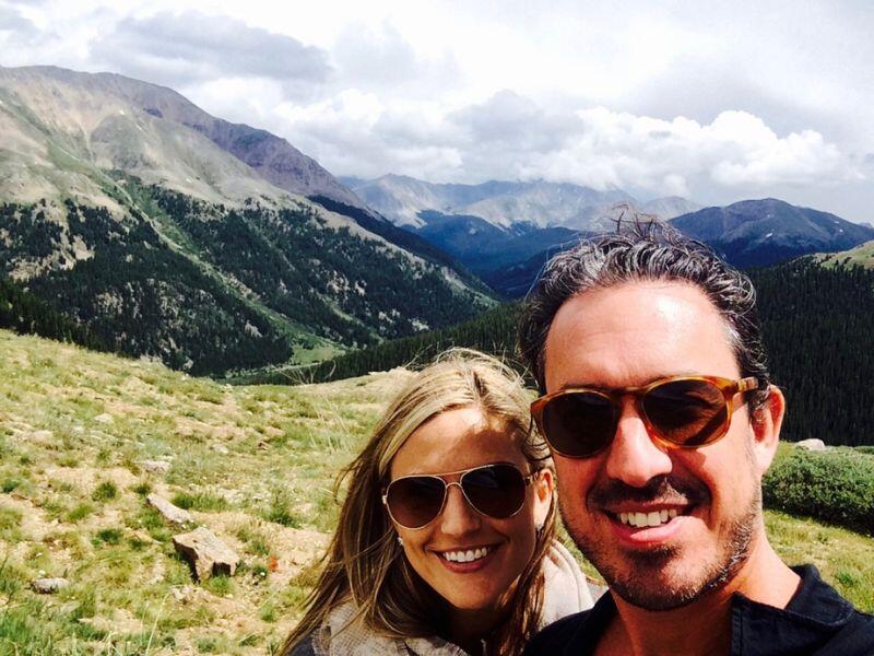 Adoptive parents from Austin, Amy and Ryan, in the mountains