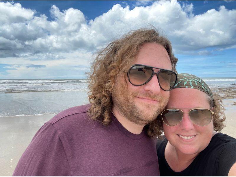 Austin adoptive couple at the beach