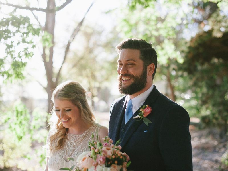 Texas adoptive couple at their wedding