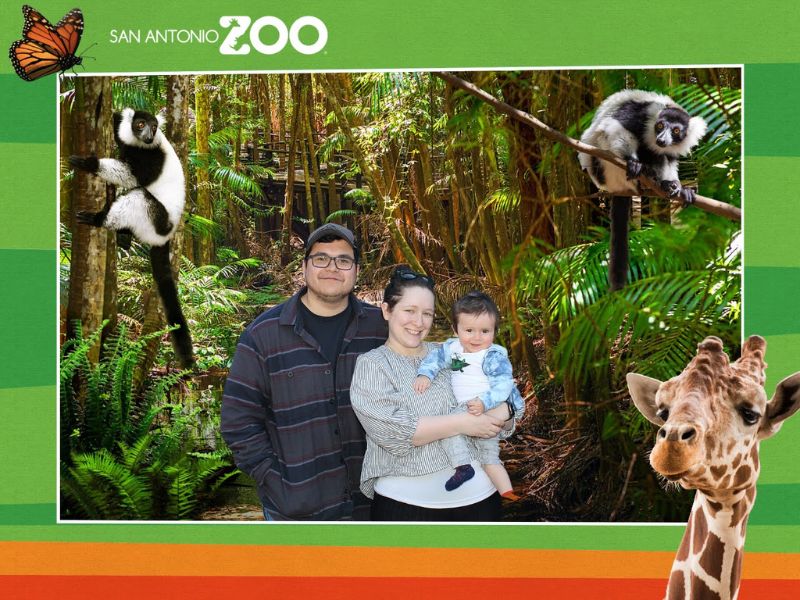 Adoptive family at the San Antonio Zoo